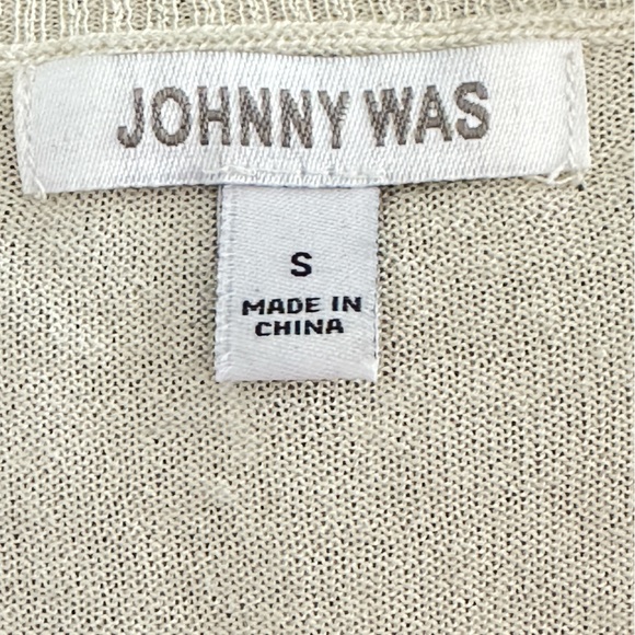 Johnny Was Elodie Silk Cashmere Scarf Front Blouse Sweater Sz S Pullover - Picture 3 of 4